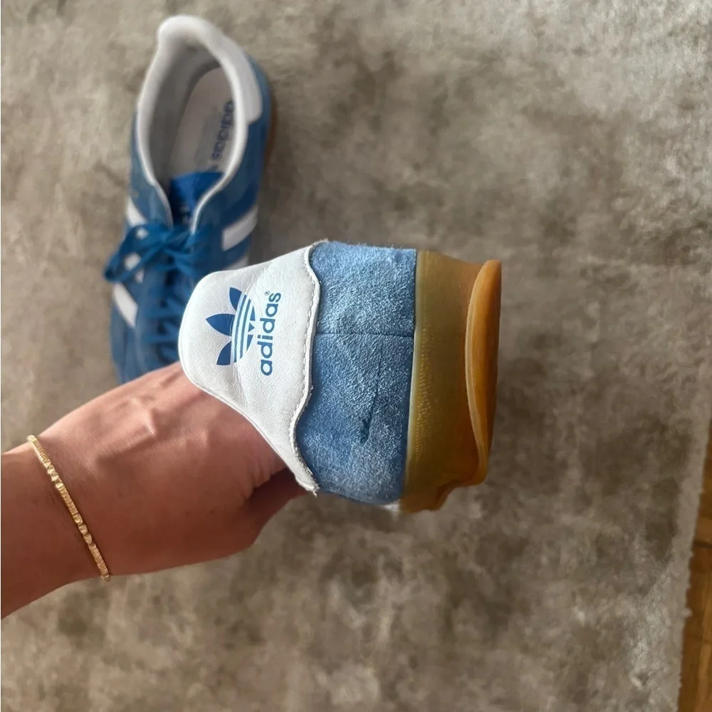 Adidas Gazelle Indoor Blue with White Accents Size 10
